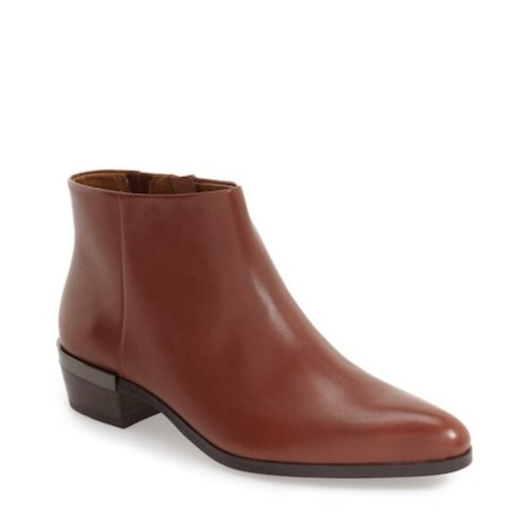 NIB Coach Montana Soft Veg Leather Bootie Dark Saddle Size US 6.5 - Picture 1 of 14